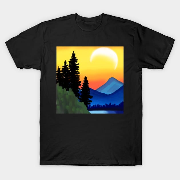 Sunset moon T-Shirt by Art by Ergate